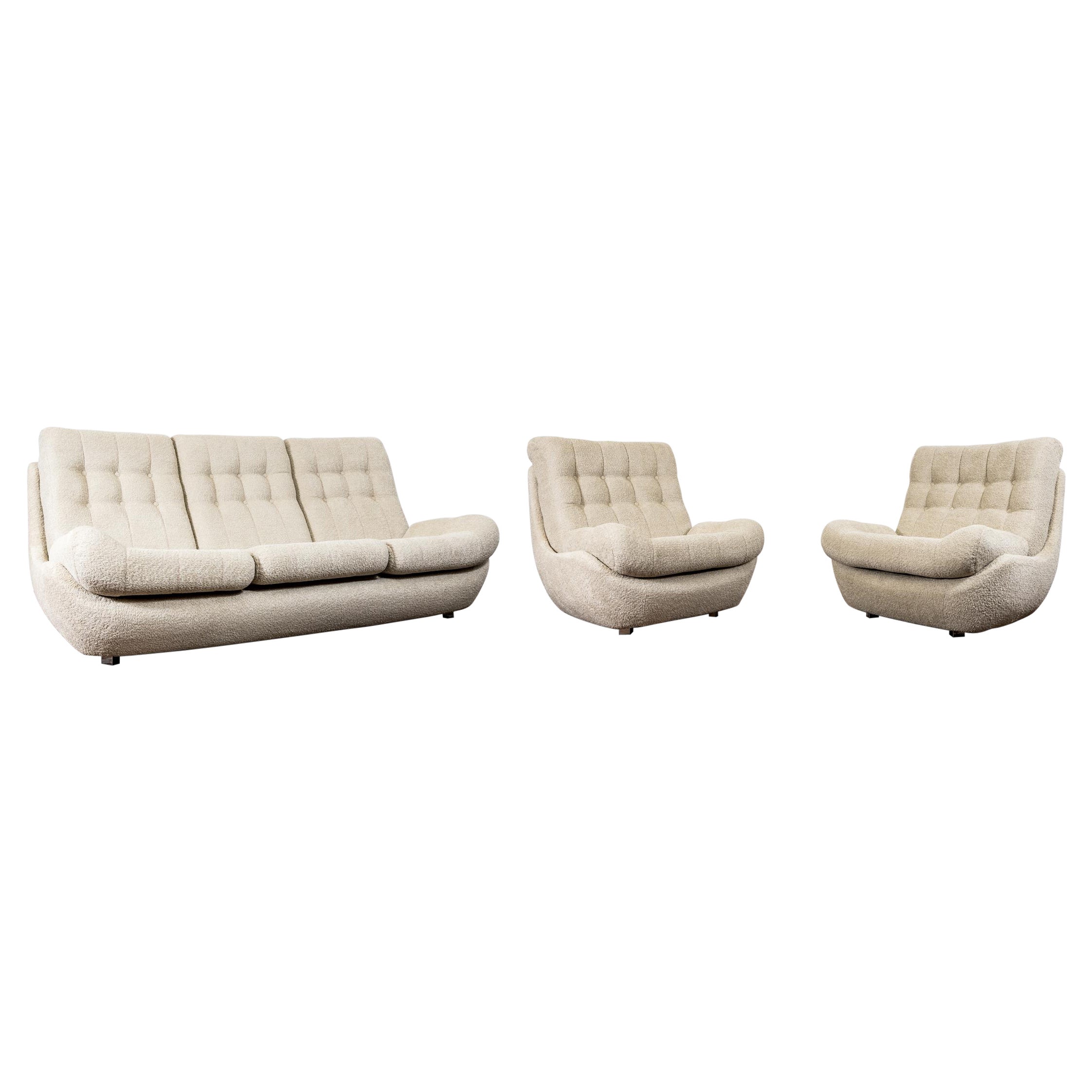 Customizable Space Age Living Room Set Atlantis in Boucle, 1970's