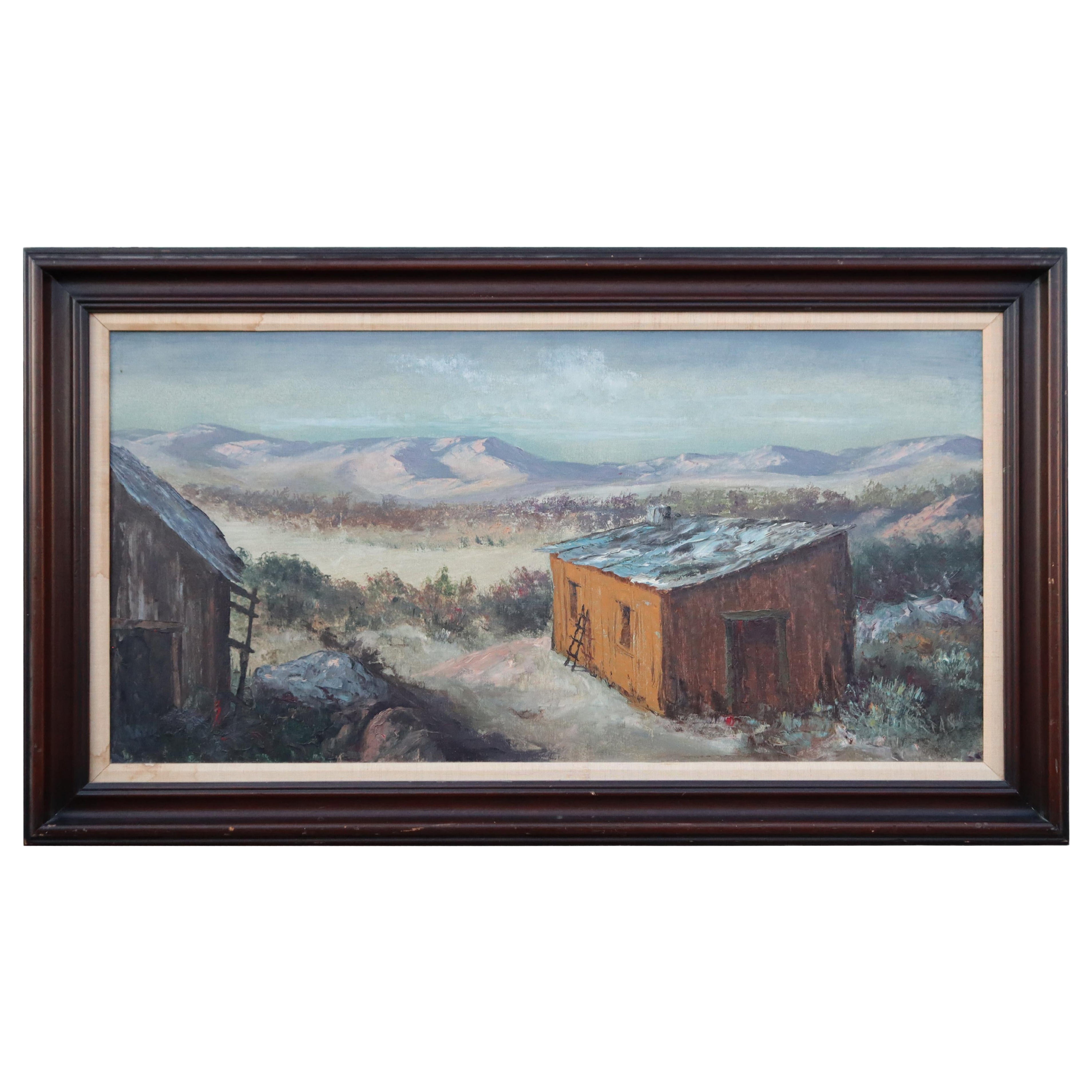 Pintura al óleo de paisajes vintage a gran escala