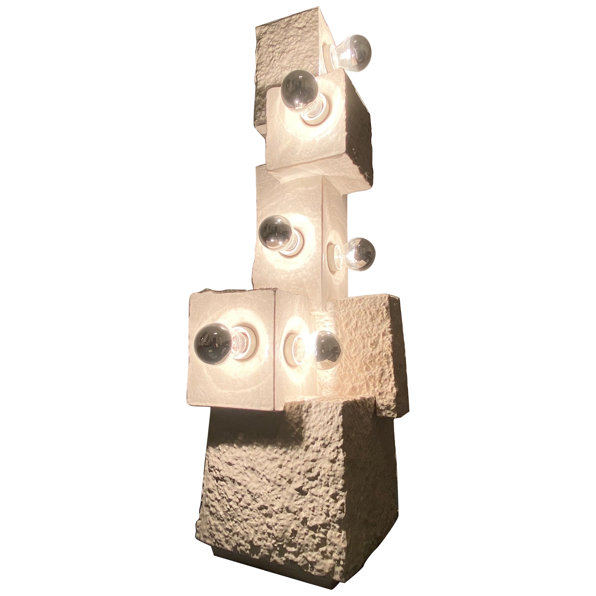 Lampadaire sculpté en céramique brutaliste de l'ère spatiale par Traudl Brunnquell, années 70 en vente