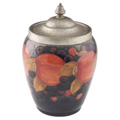 William Moorcroft Pomegranate Pattern Biscuit Barrel c1930