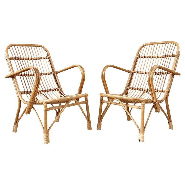 Mid century bamboo chair sale