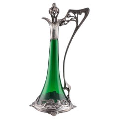 Pichet à vin WMF Art Nouveau plaqué argent et verre  c1900