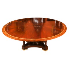 Antique Large 9ft x 6ft3" Oval Flame Mahogany Jupe Dining Table 20th Century