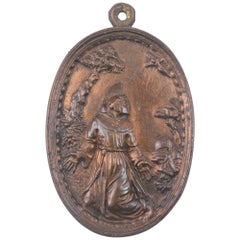 Bronze devotional plaque, St Francis of Assisi receiving the Stigmata. 17th c.