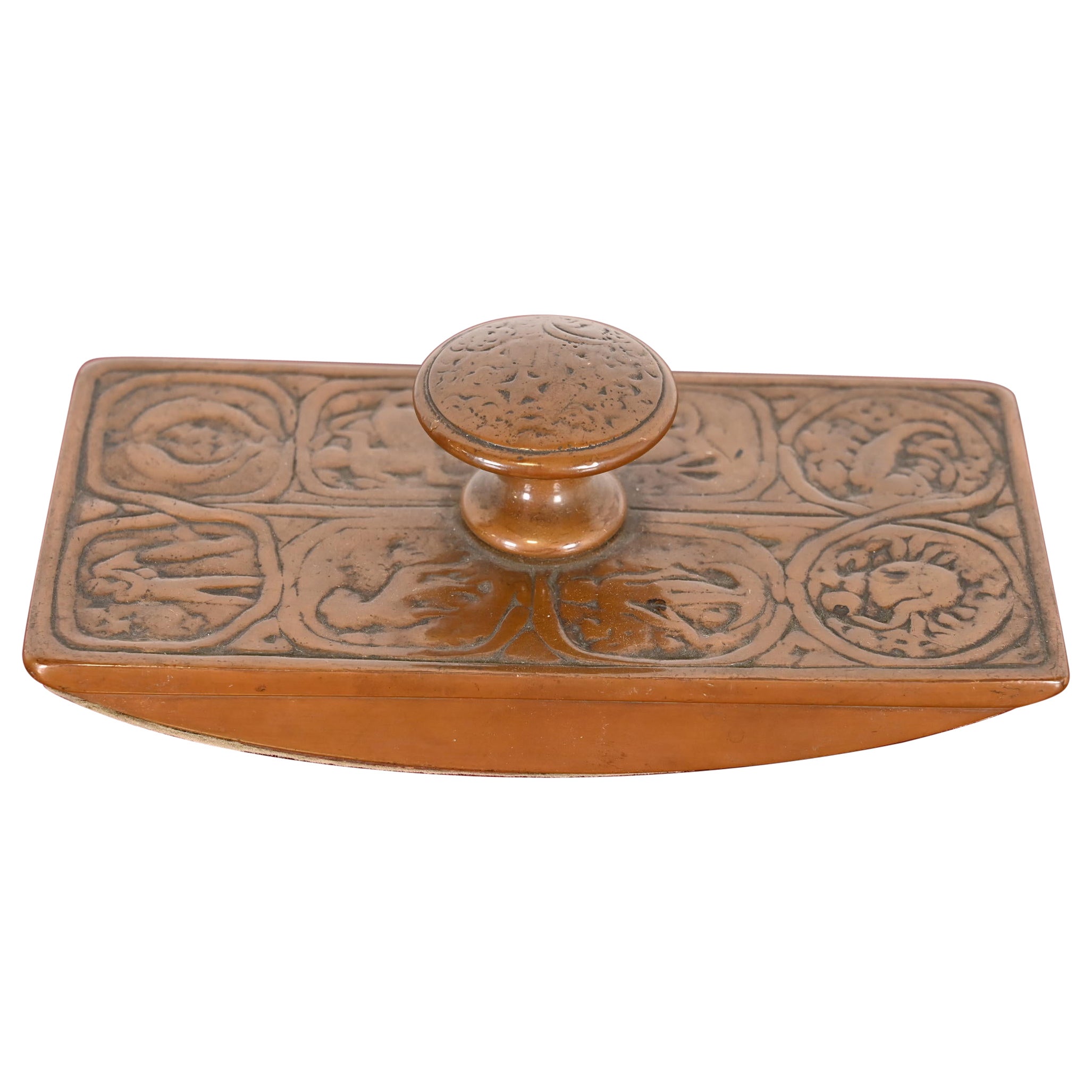 Tiffany Studios New York Zodiac Bronze Rocker Blotter (buvard) en vente