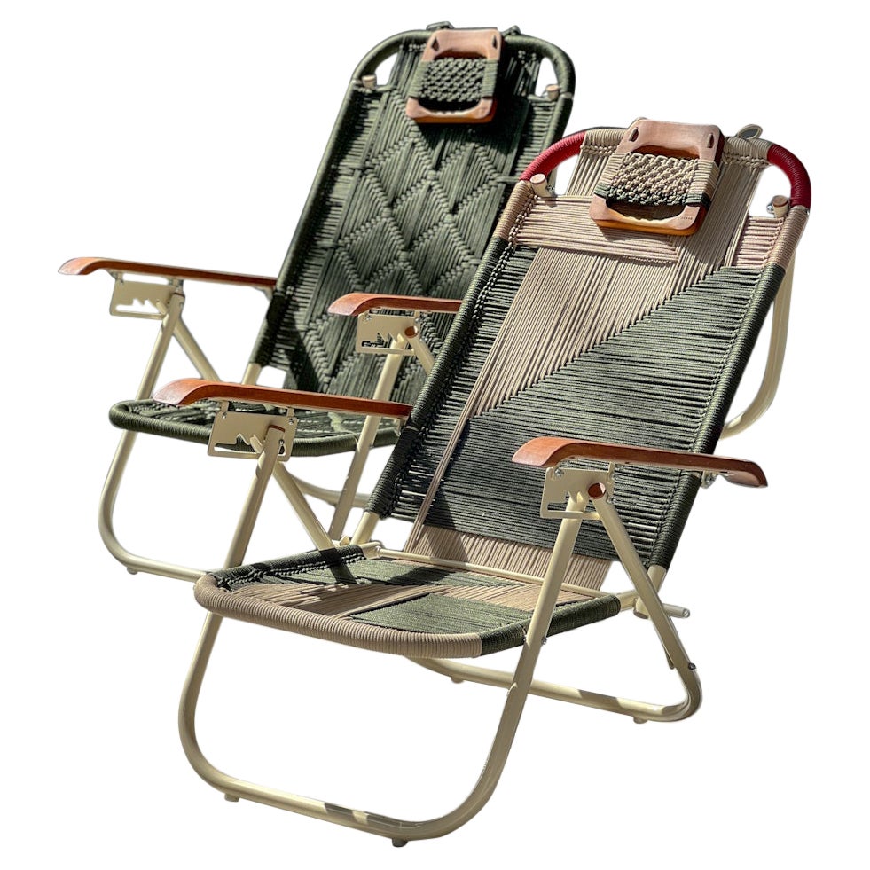 Couple Beach chaise chair Japú - Trama 2 and 7 - Outdoor area - Dengô Brasil For Sale