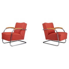 Used Mucke & Melder Bauhaus Original Upholstered Armchairs, Czech Republic 1930s  
