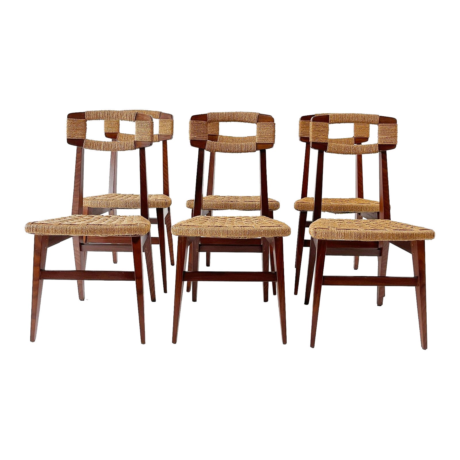 Set of Six Danish Chairs, Denmark 1950s For Sale