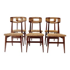 Antique Set of Six Danish Chairs, Denmark 1950s