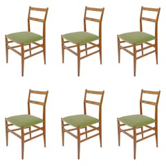 Gio Ponti for Cassina set of six Leggera dining chairs, Italy 1950s