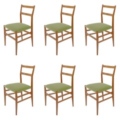 Gio Ponti for Cassina set of six Leggera dining chairs, Italy 1950s