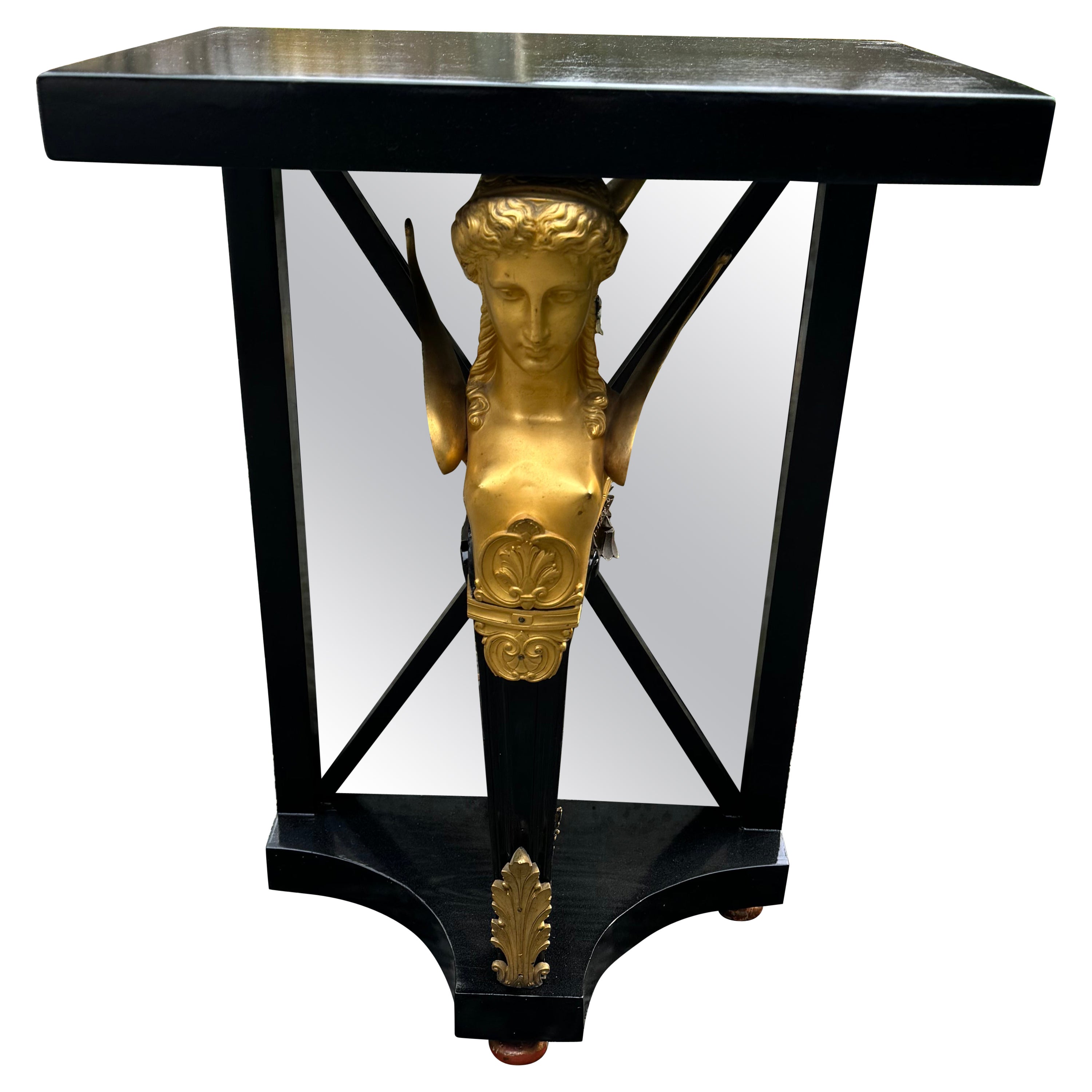 Striking Neoclassical Style Caryatid Side Table