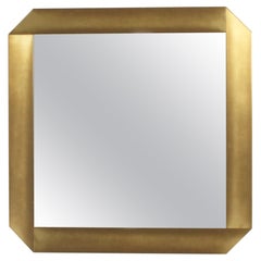Brushed Brass Wall Mirror by Valenti, Italy, 1970's