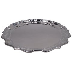 Reed & Barton Chippendale Sterling Silver Georgian Piecrust Tray (plateau à croûte)