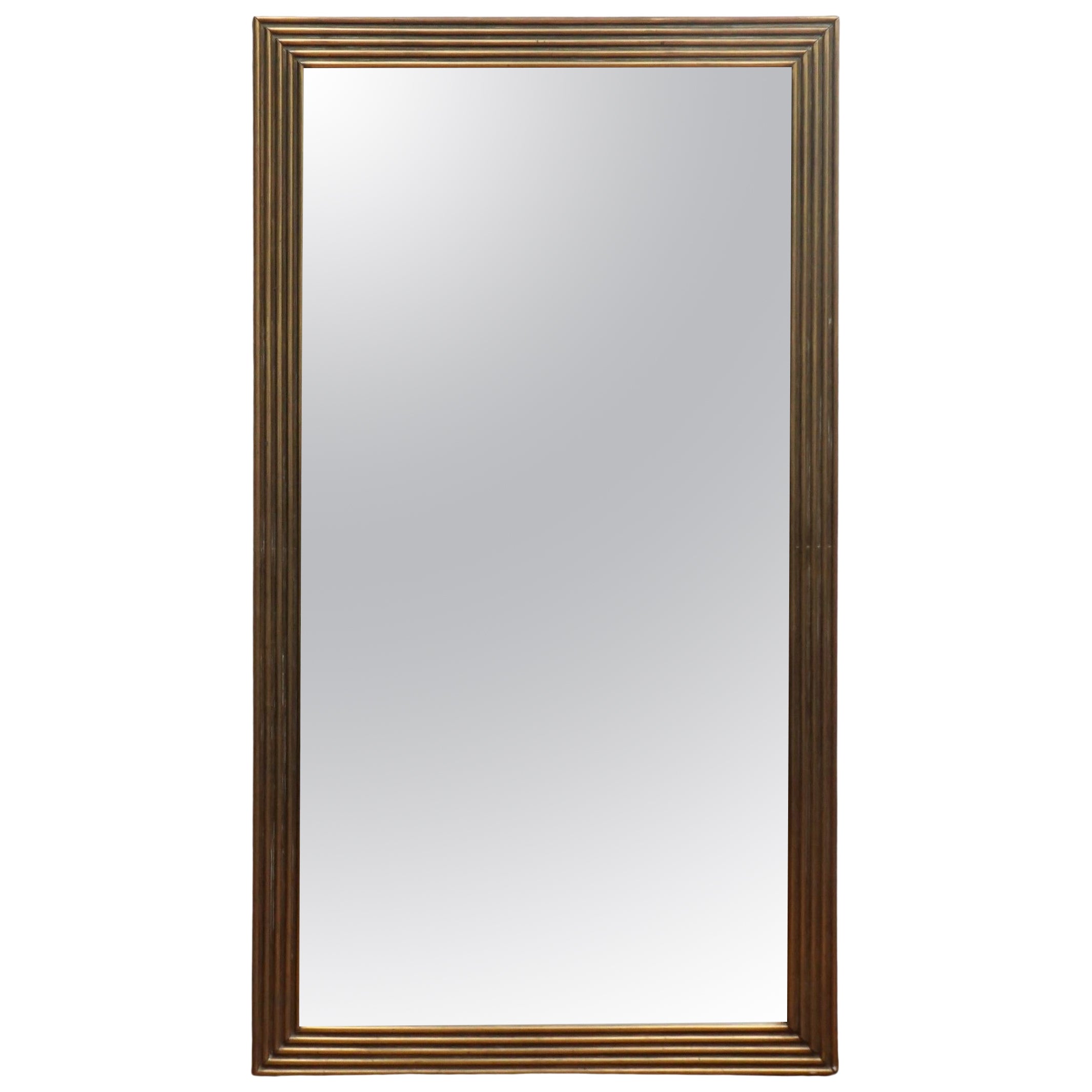 French Brass Framed Mirror For Sale