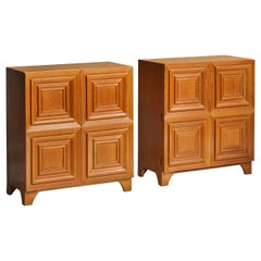 American Designer, Cabinets, Oak, Metal, USA, 1940s