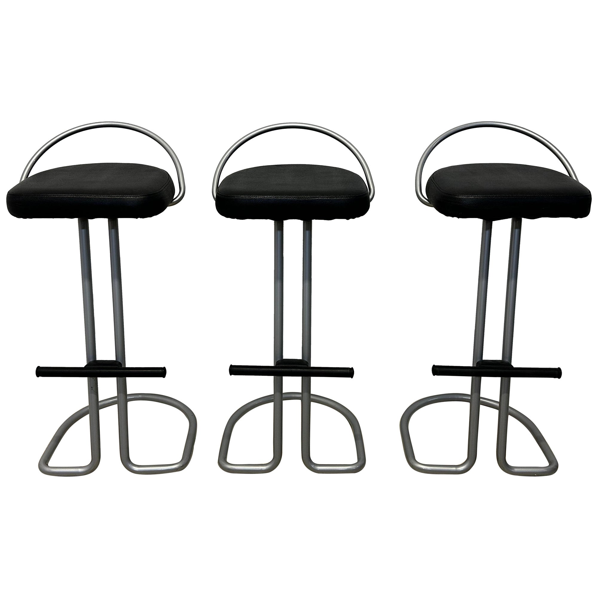 Postmodern Italian Bar Stools, 1980s - Set of Three For Sale