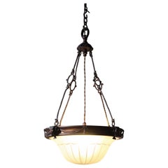 Early 20th C Neo Classical F & C Osler London Large Pendant Light Chandelier 