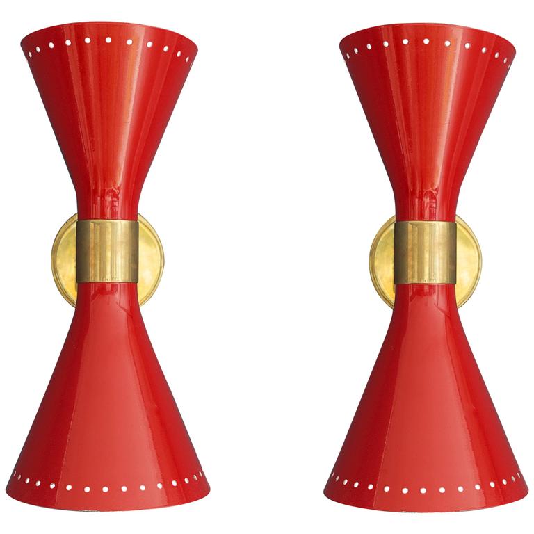 Pair of Vintage Italian Wall Lights at 1stdibs