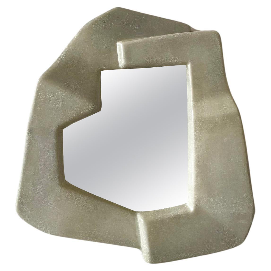 Narcissi Wall Mirror in Raw Moon, handcrafted in fiberglass by VAVA Objects