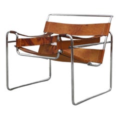Marcel Breuer B3 Wassily Chair in Chrome & Natural Leather for Gavina, 1960's
