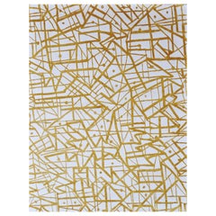 "Masar - Gold + White" /  8' x 10' / Hand-Knotted Wool Rug