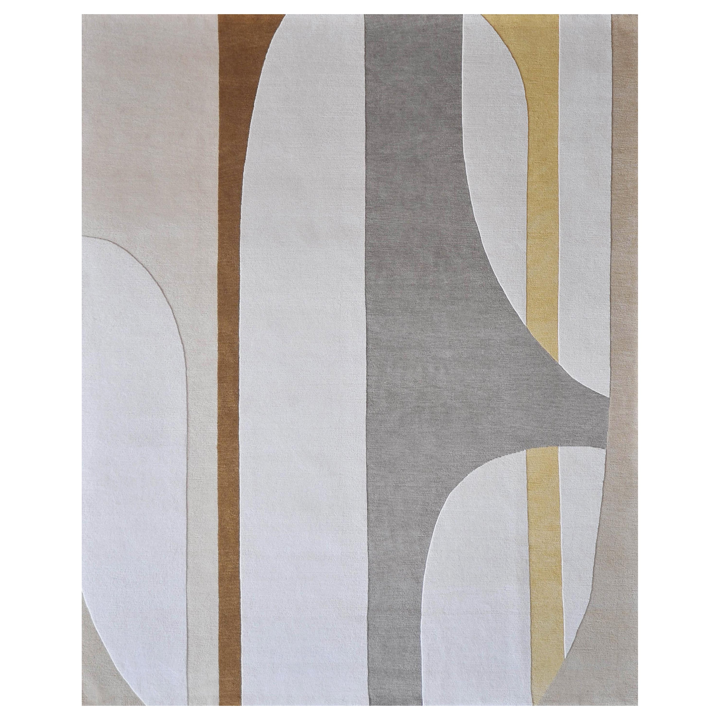 "Polanco - Sesame" /  8' x 10' / Hand-Knotted Wool Rug For Sale