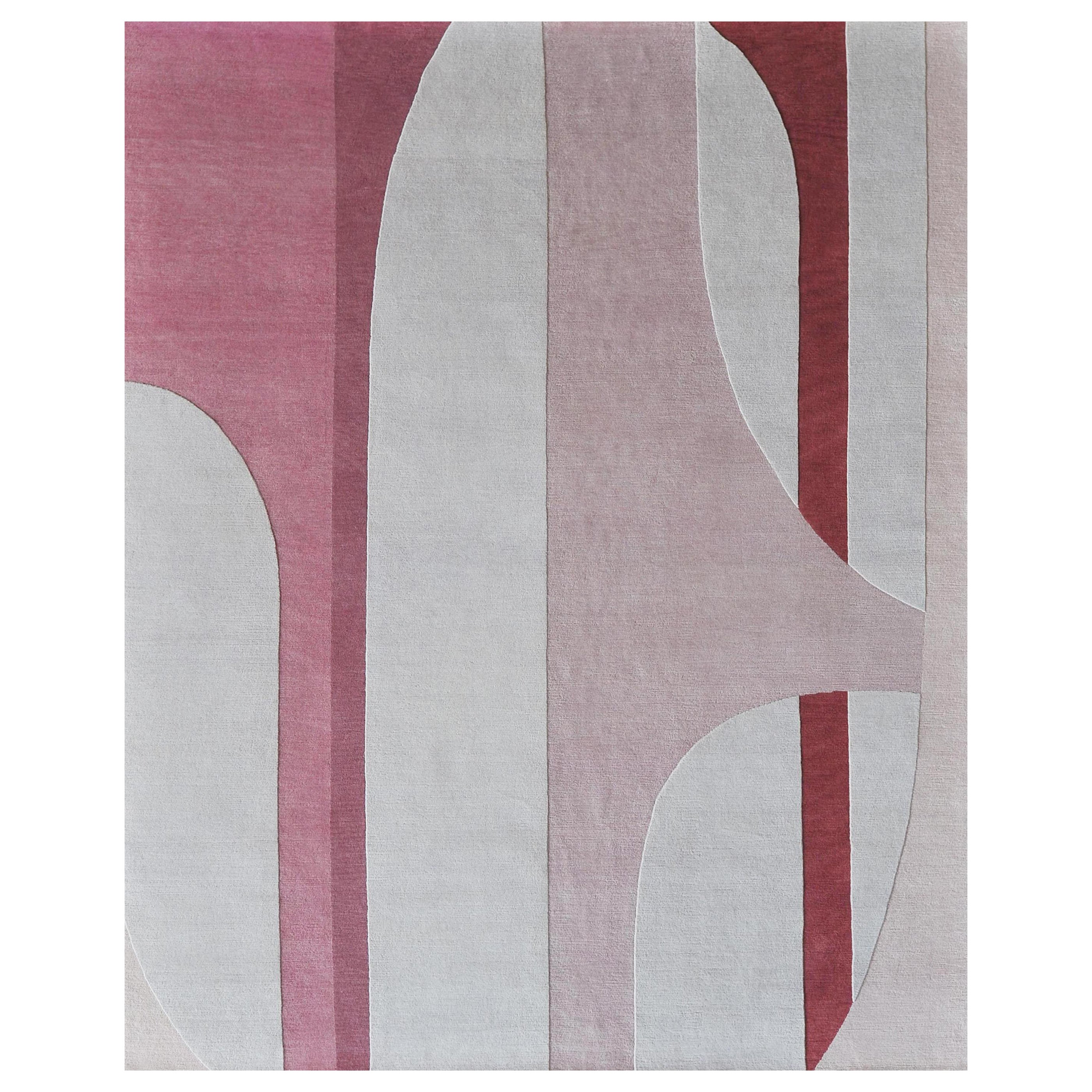 « Polanco - Rose »  8' x 10' / Tapis de laine noué à la main
