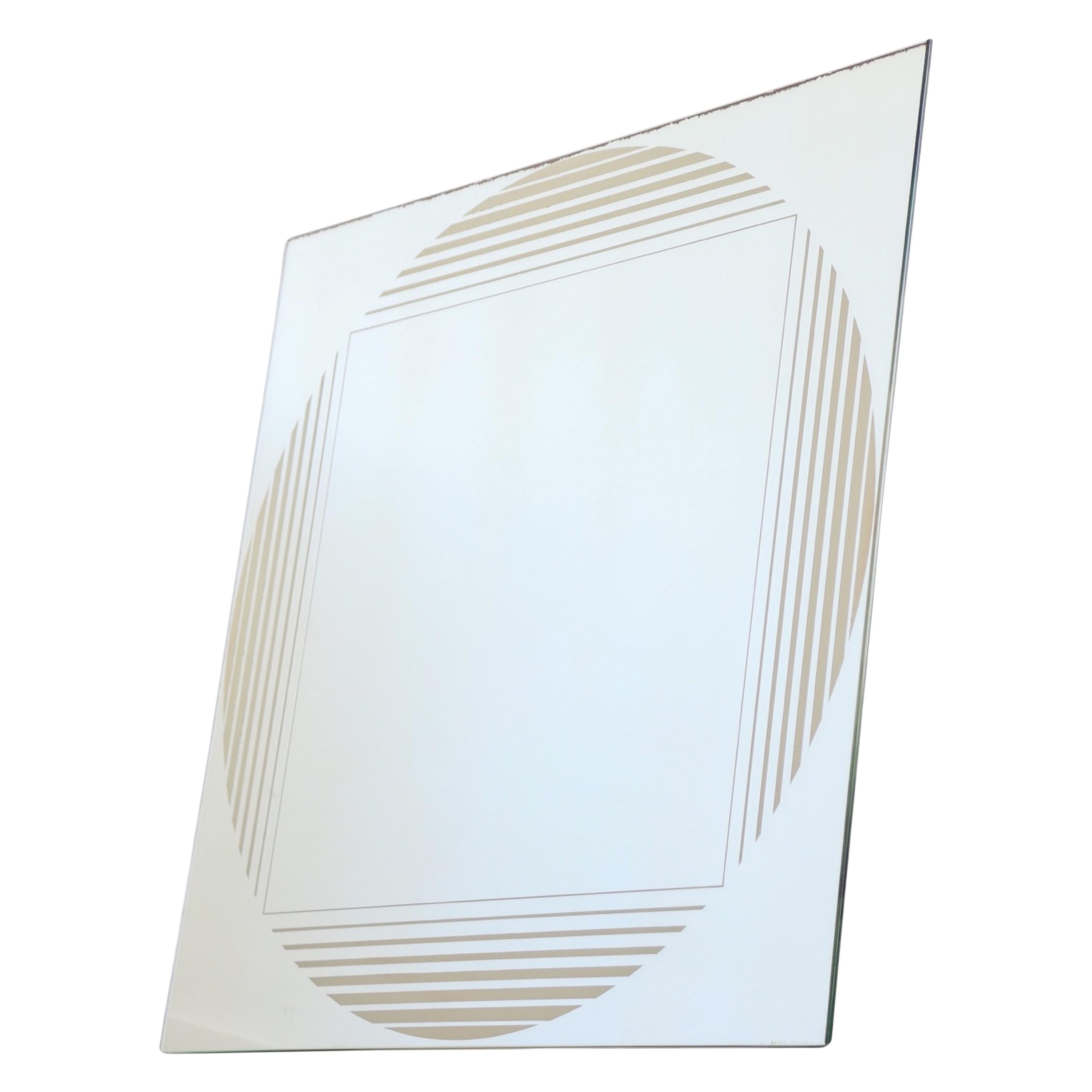 Mid Century Modern Gianni Celada for Fontana Arte Square Wall Mirror  For Sale