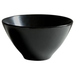 Modernist Turned Mahogany Bowl with Hand Rubbed Satin Black Finish
