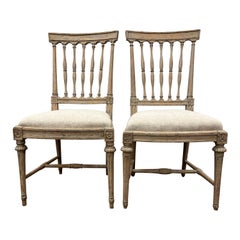 Antique Two Similar 18th Century Swedish Gustavian Chairs