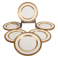 Vintage Set of 12 Tiffany & Co. Gold Encrusted Porcelain Dinner Plates