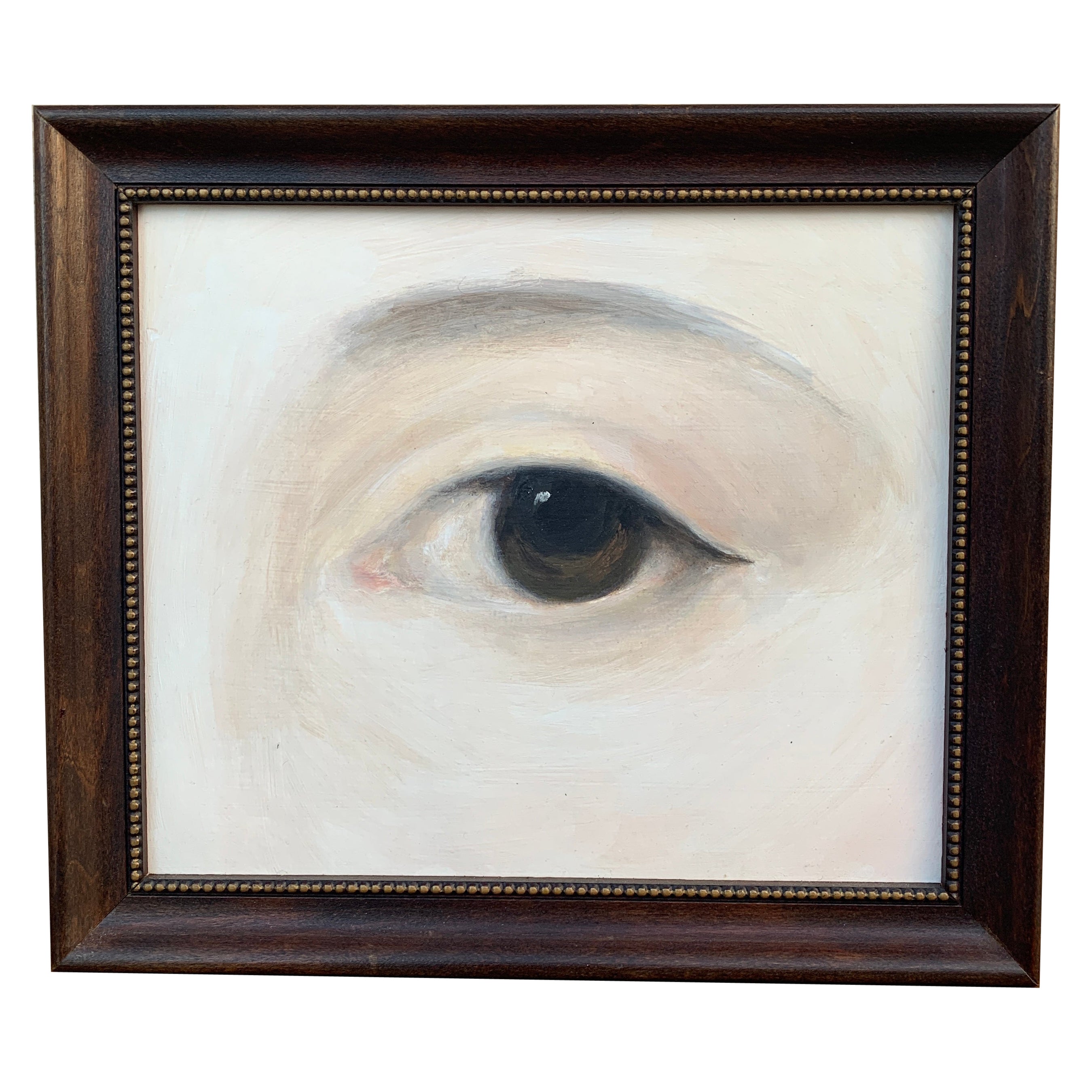 Regency Style Hand Painted Framed Oil on Canvas Lover's Eye Painting For Sale