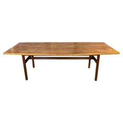 Jens Risom Monumental Bowed-Edge Walnut Dining Table, 1960s