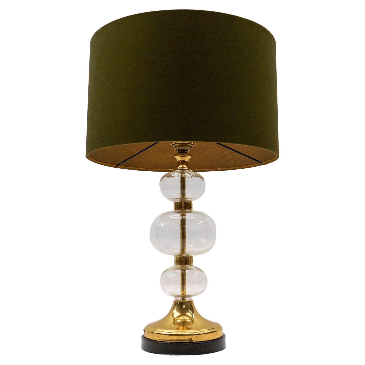 Mid Century Modern Brass & Bubble Glass Table Lamp Base, 1960s Germany  Dimensio For Sale