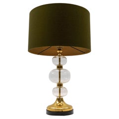 Mid Century Modern Brass & Bubble Glass Table Lamp Base, 1960s Germany  Dimensio