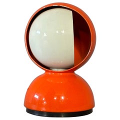 Vico Magistretti orange Eclisse Table Lamp, first edition for Artemide 1967