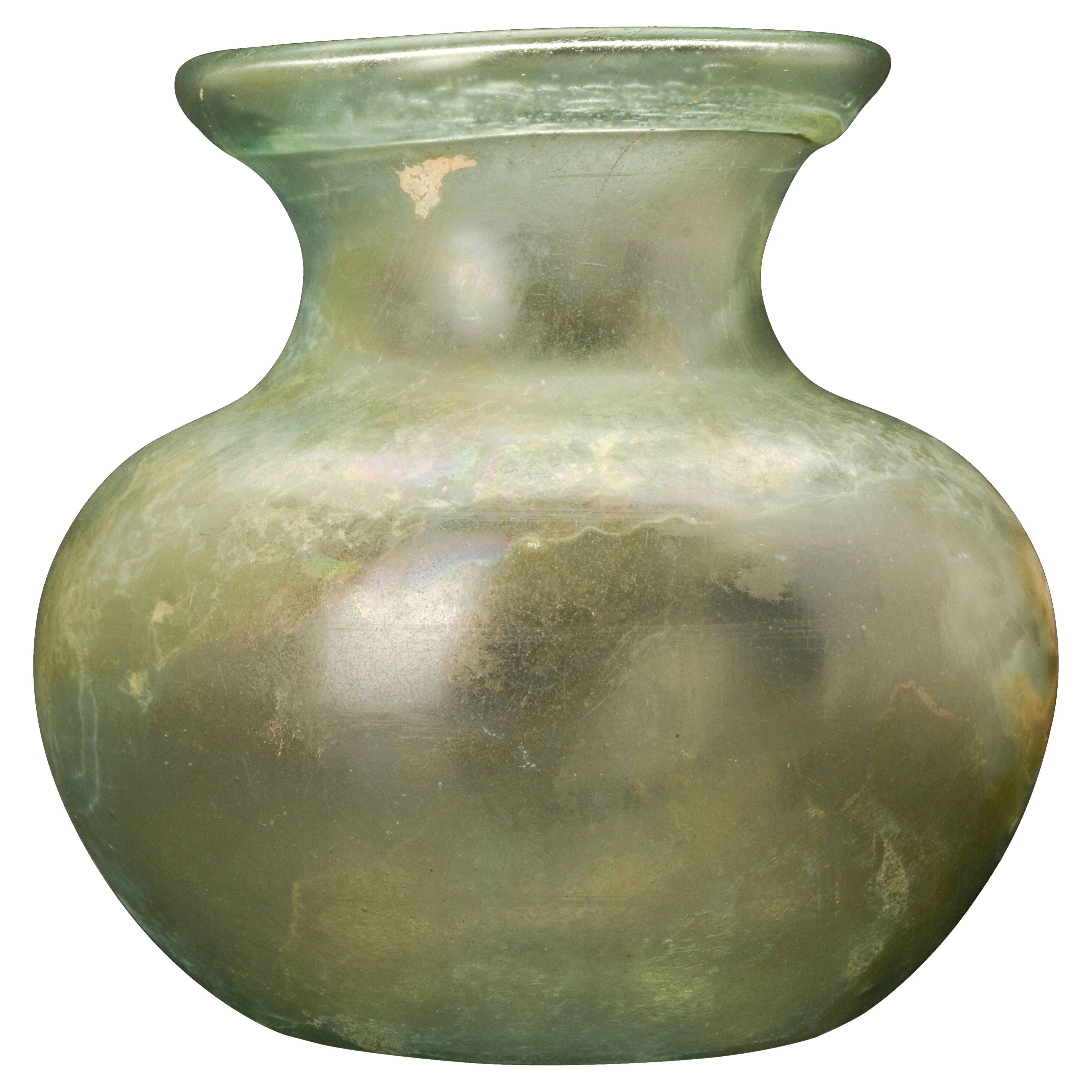 Roman Glass Wide-Mouth Jar For Sale