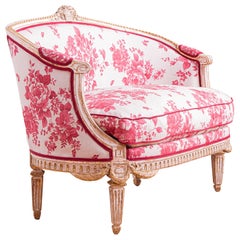 Retro French 19th Century Louis XVI Style 2 seat curved Sofa
