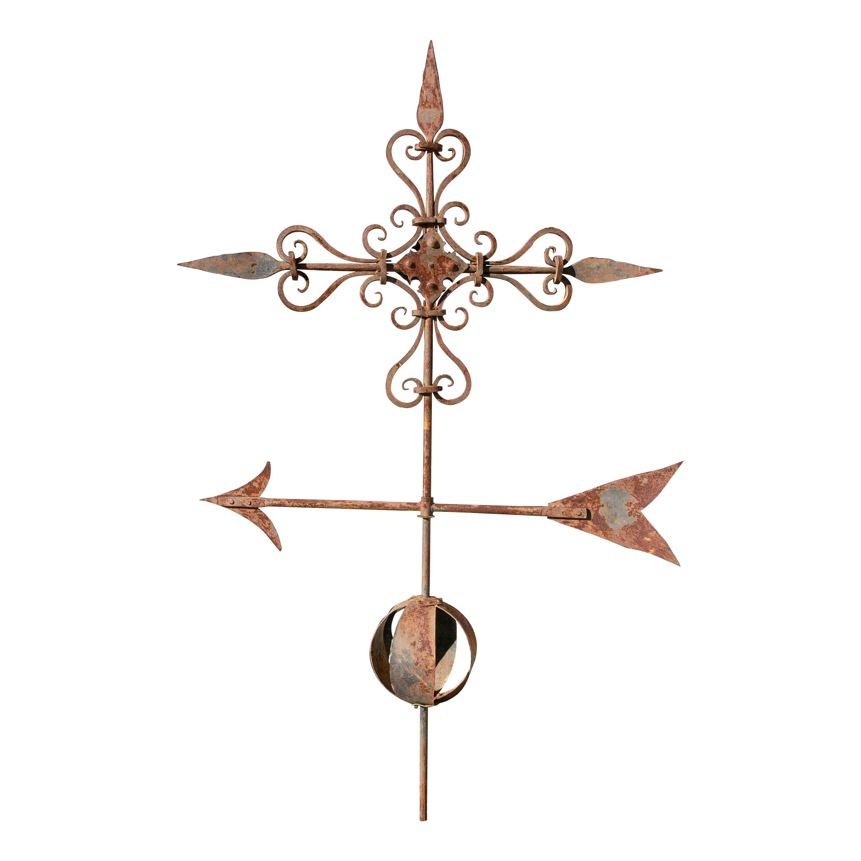 19th Century Spanish Iron Weathervane from the Top of a Building. For Sale