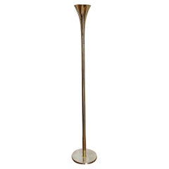 Vintage mid century brass torchiere tall floor lamp by Laurel Lamp Company