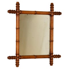 Antique Late 19th Century Faux Bamboo Wall Mirror