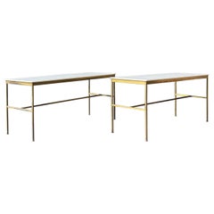 Paul McCobb for Directional Brass and Carrara Glass Console Table, ca. 1950's