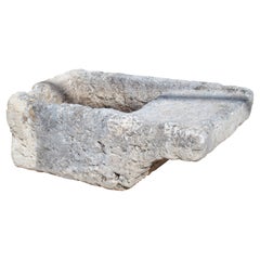 Circa 1800 Hand Carved Limestone Wash Trough from Charleval, France