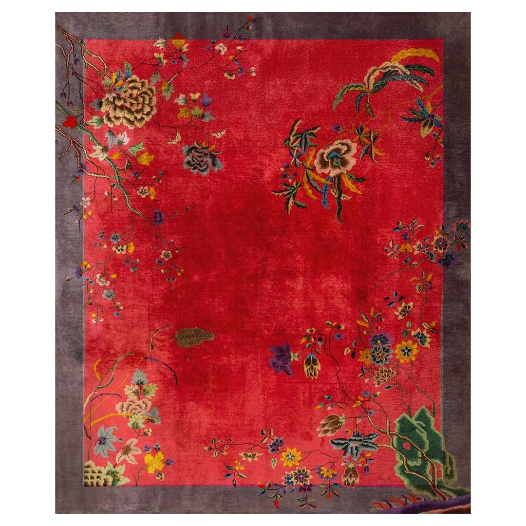 1920s Chinese Art Deco Carpet ( 8'x 9' 10" - 245 x 300 ) For Sale