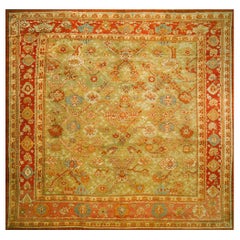 Antique 19th Century Turkish Oushak Carpet ( 14' 9" x 15' - 450 x 457 )