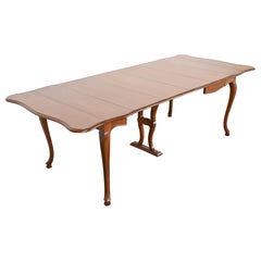 Used John Widdicomb French Provincial Cherry Wood Dining Table, Newly Refinished