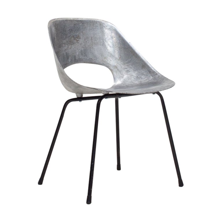 Pierre Guariche Tulip Chair, Cast Aluminum, Steiner Meubles, Paris, 1954