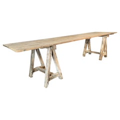 Used Early 20th Century French Pine Vineyard Harvest Table