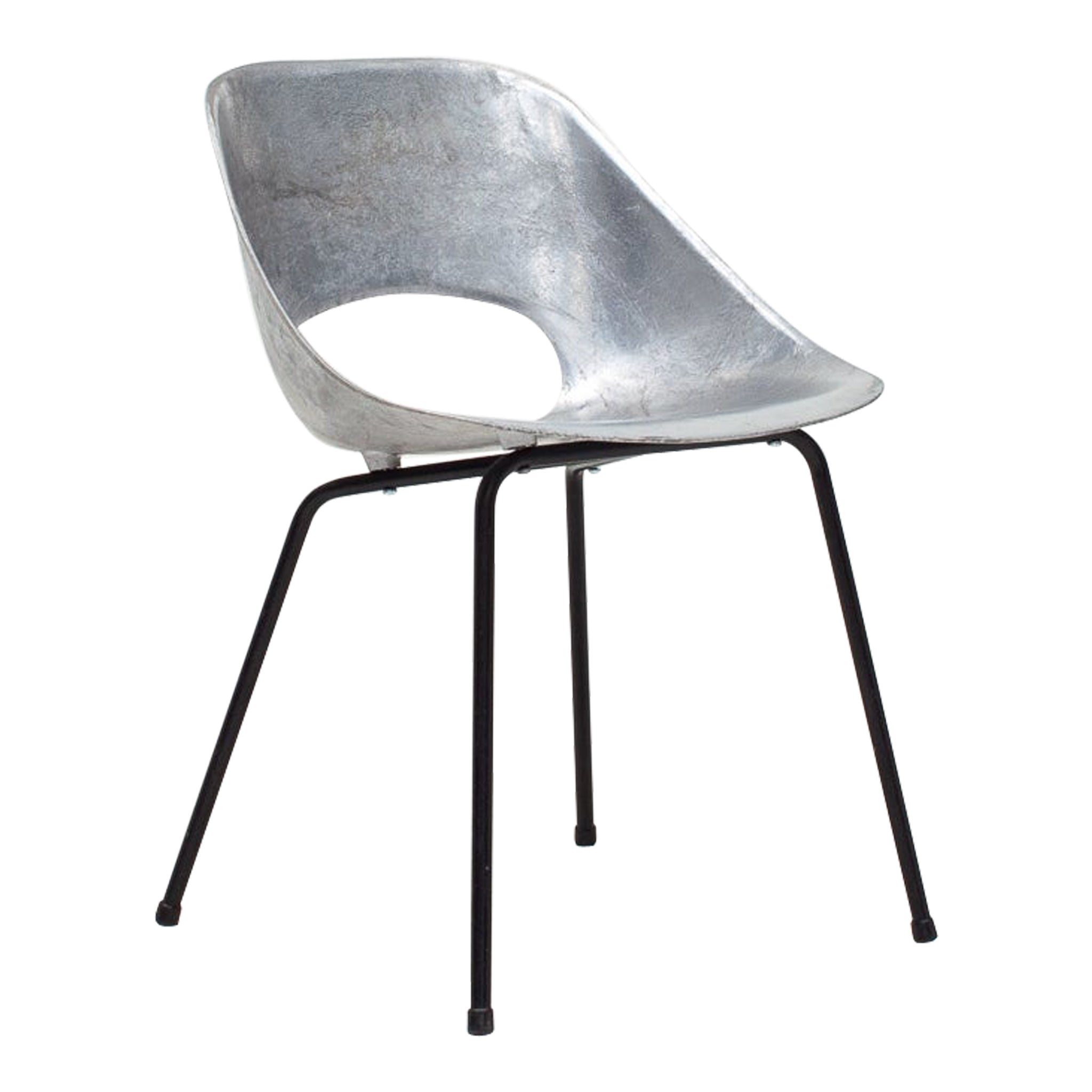 Pierre Guariche Tulip Chair, Cast Aluminum, Steiner Meubles, Paris, 1954 For Sale